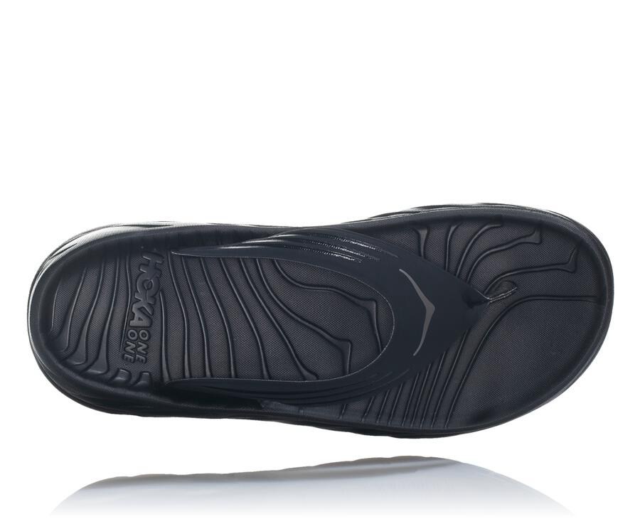 Hoka One One Mens Sandals - ORA Recovery Flip - Black - TPCE52849